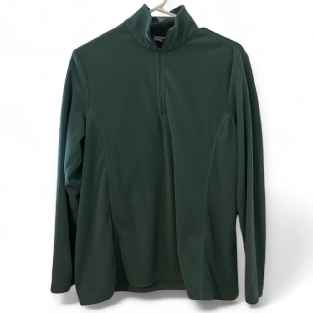 Lands End Women’s 1/4 zip fleece Size Medium Legacy Green